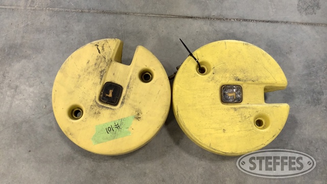 (2) John Deere 50 lb. Plastic Shell Wheel Weights